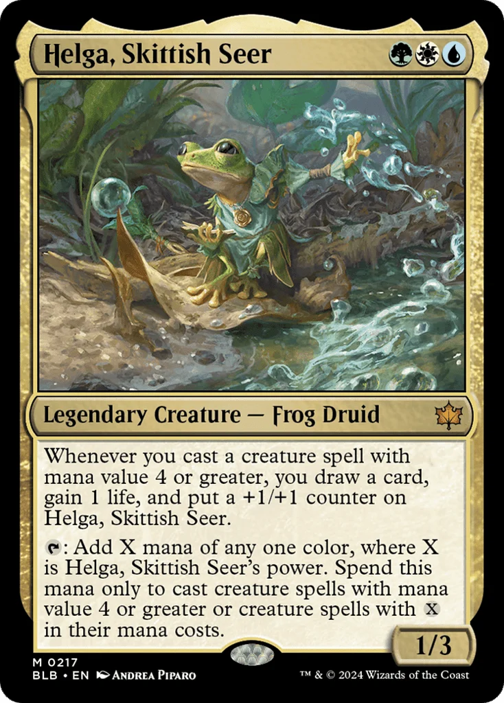 Helga, Skittish Seer · Bloomburrow