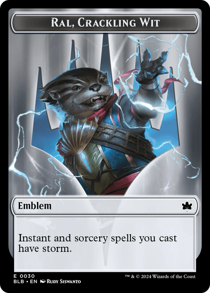 Ral, Crackling Wit Emblem · Bloomburrow