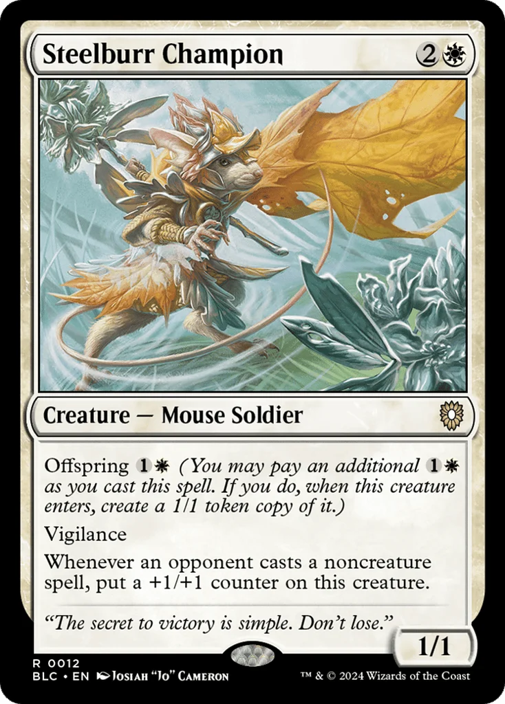 Steelburr Champion · Bloomburrow Commander