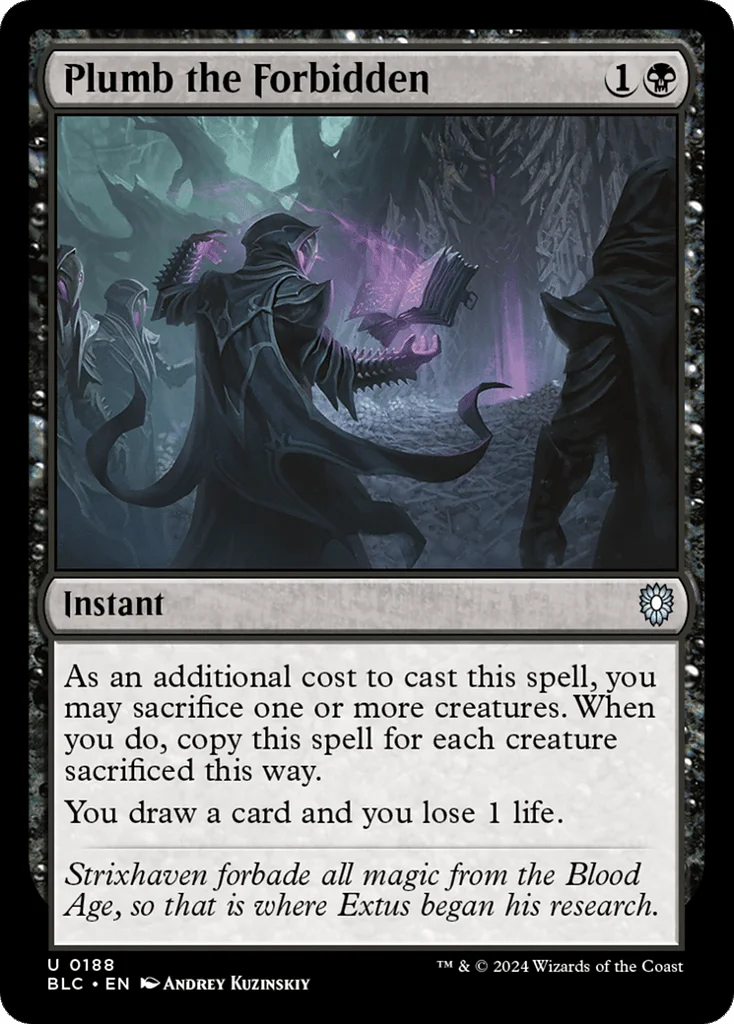 Plumb the Forbidden · Bloomburrow Commander