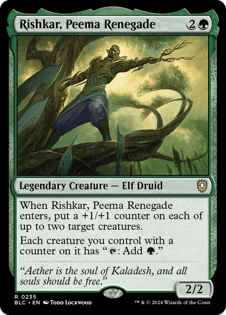 Rishkar, Peema Renegade · Bloomburrow Commander