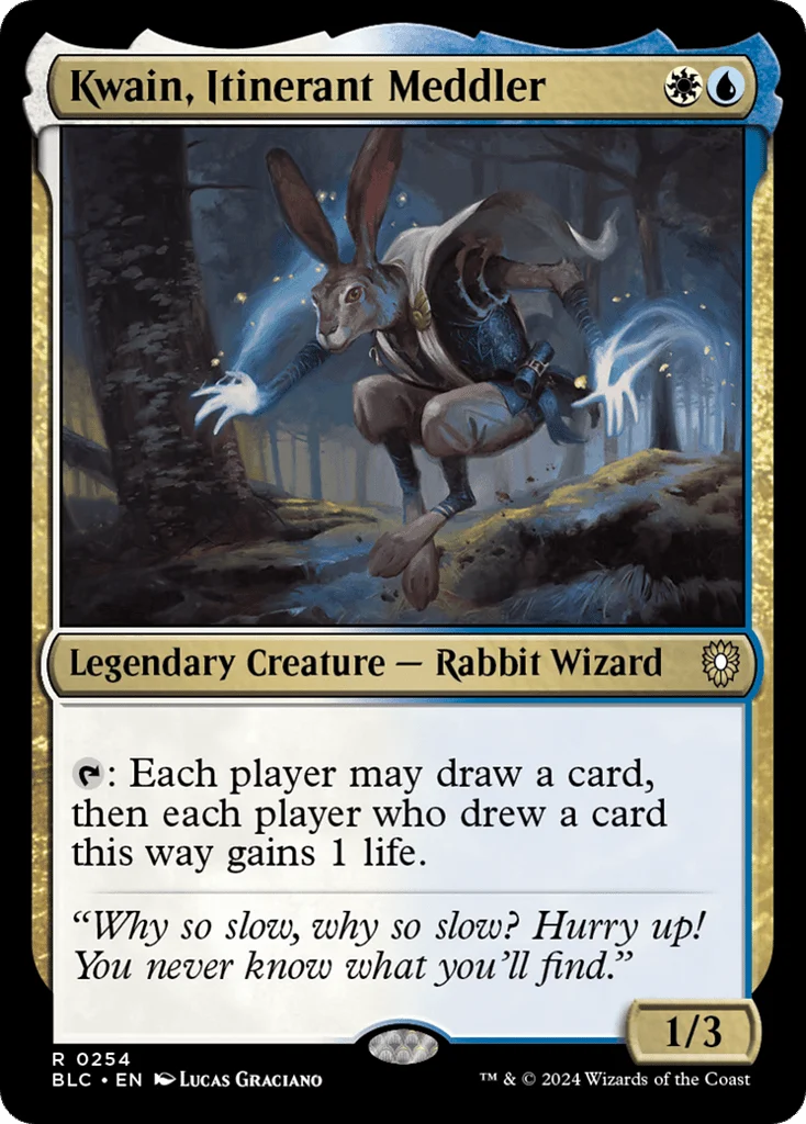 Kwain, Itinerant Meddler · Bloomburrow Commander