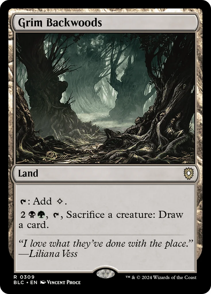 Grim Backwoods · Bloomburrow Commander