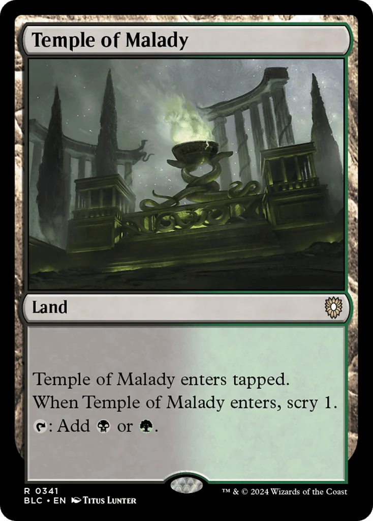 Temple of Malady · Bloomburrow Commander