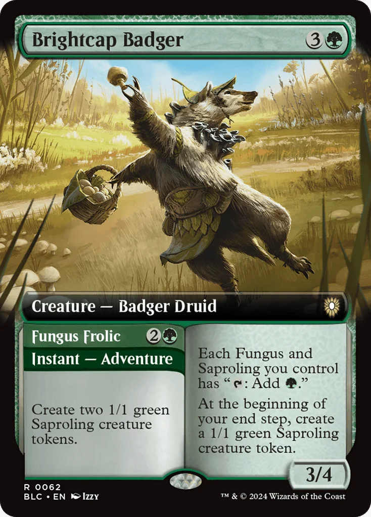 Brightcap Badger // Fungus Frolic · Bloomburrow Commander