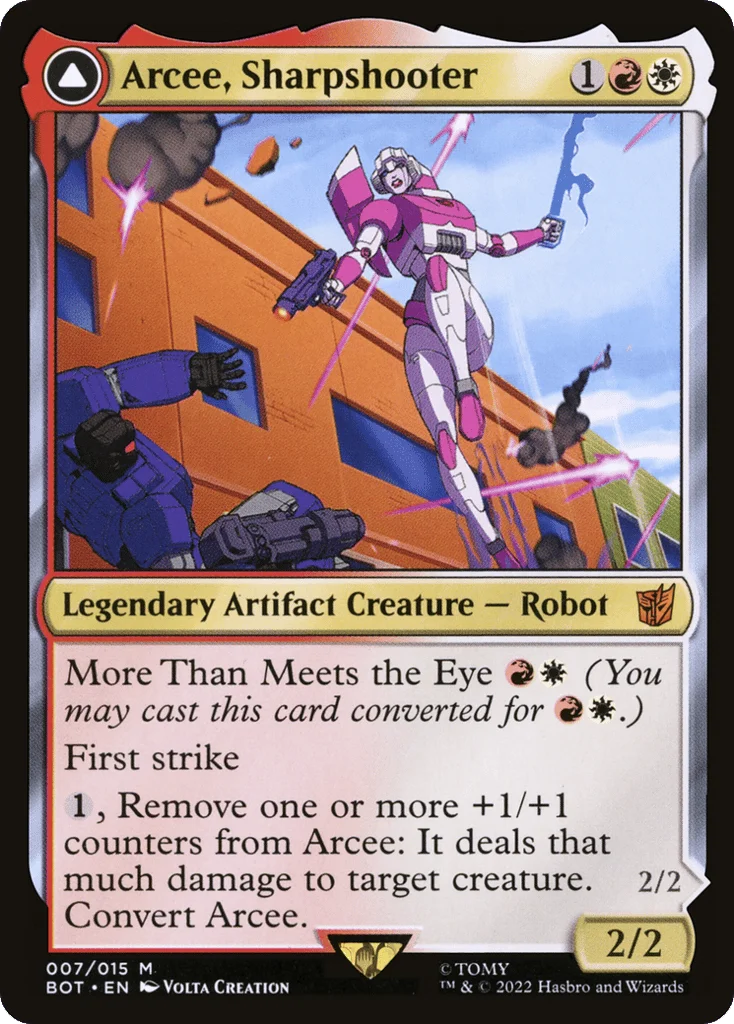 Arcee, Sharpshooter // Arcee, Acrobatic Coupe · Transformers
