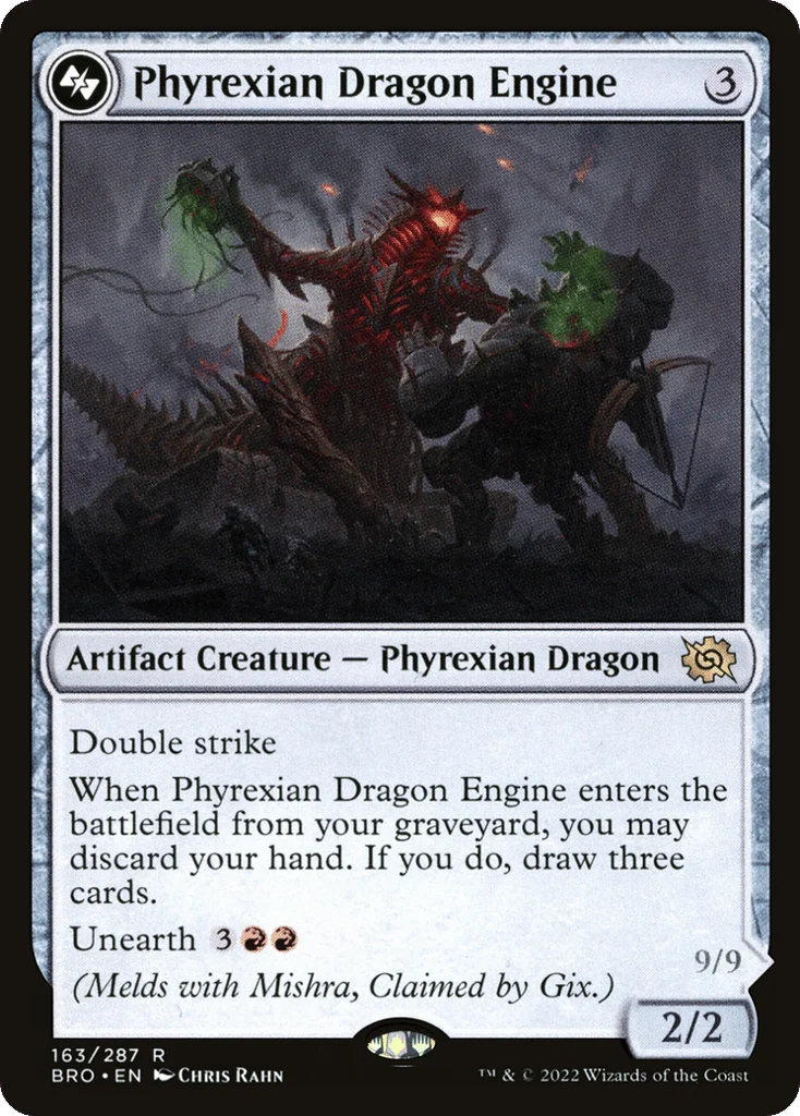 Phyrexian Dragon Engine // Mishra, Lost to Phyrexia · The Brothers' War