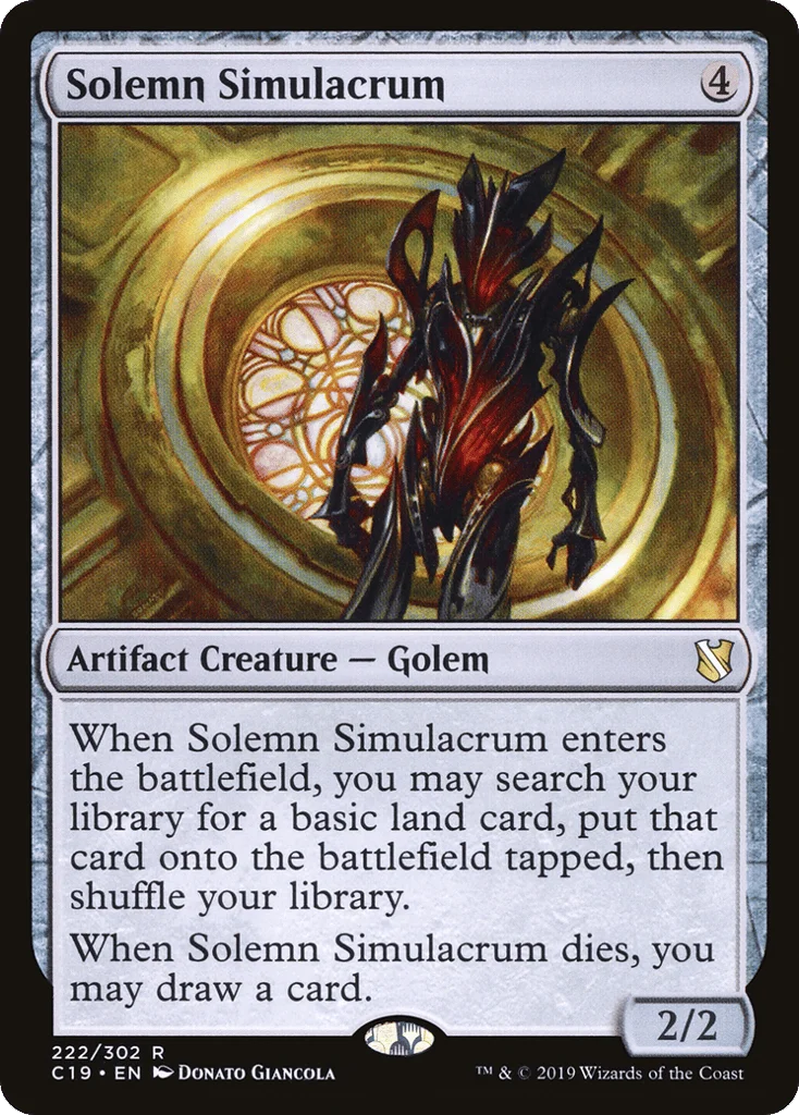 Solemn Simulacrum · Commander 2019