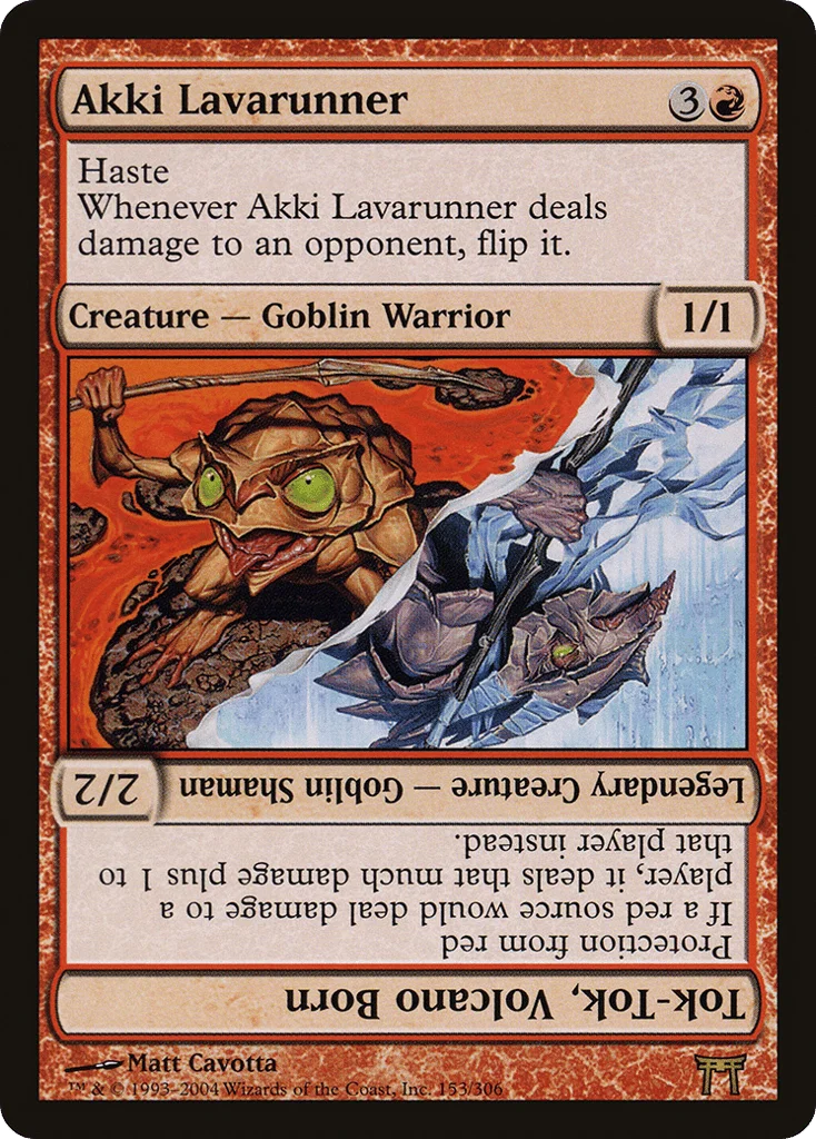 Akki Lavarunner // Tok-Tok, Volcano Born · Champions of Kamigawa