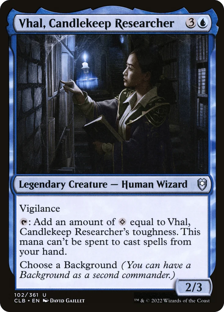 Vhal, Candlekeep Researcher · Commander Legends: Battle for Baldur's Gate