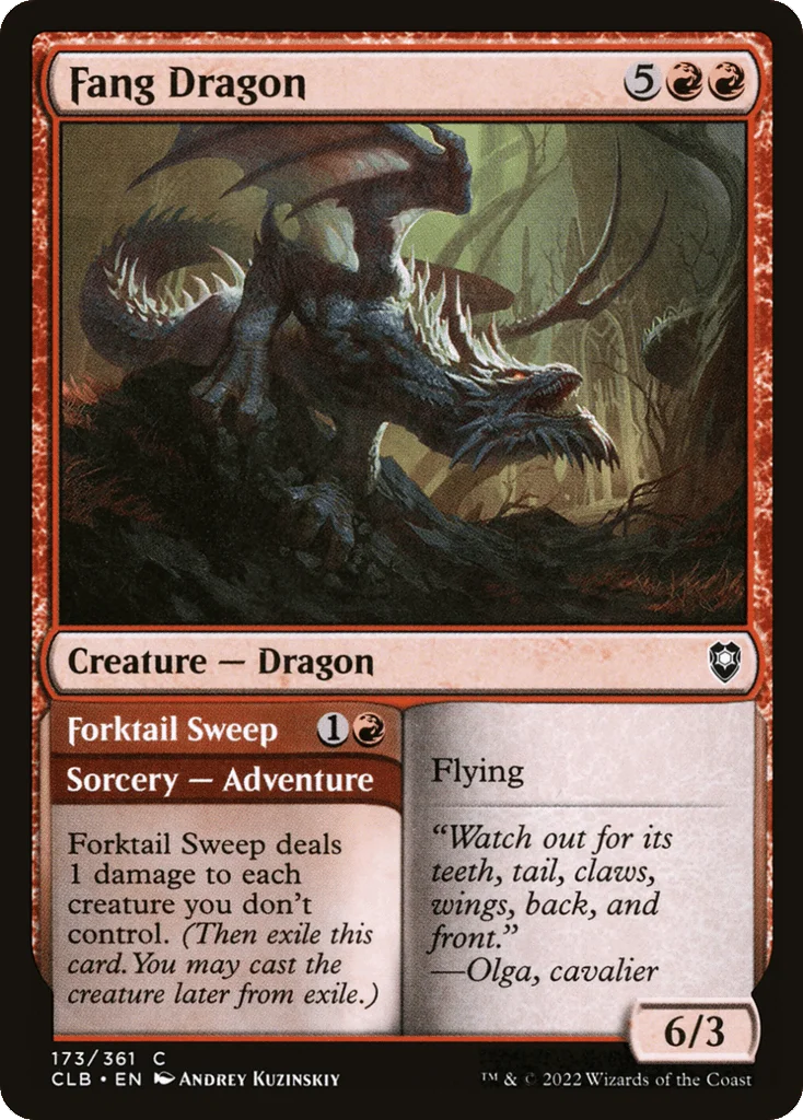 Fang Dragon // Forktail Sweep · Commander Legends: Battle for Baldur's Gate