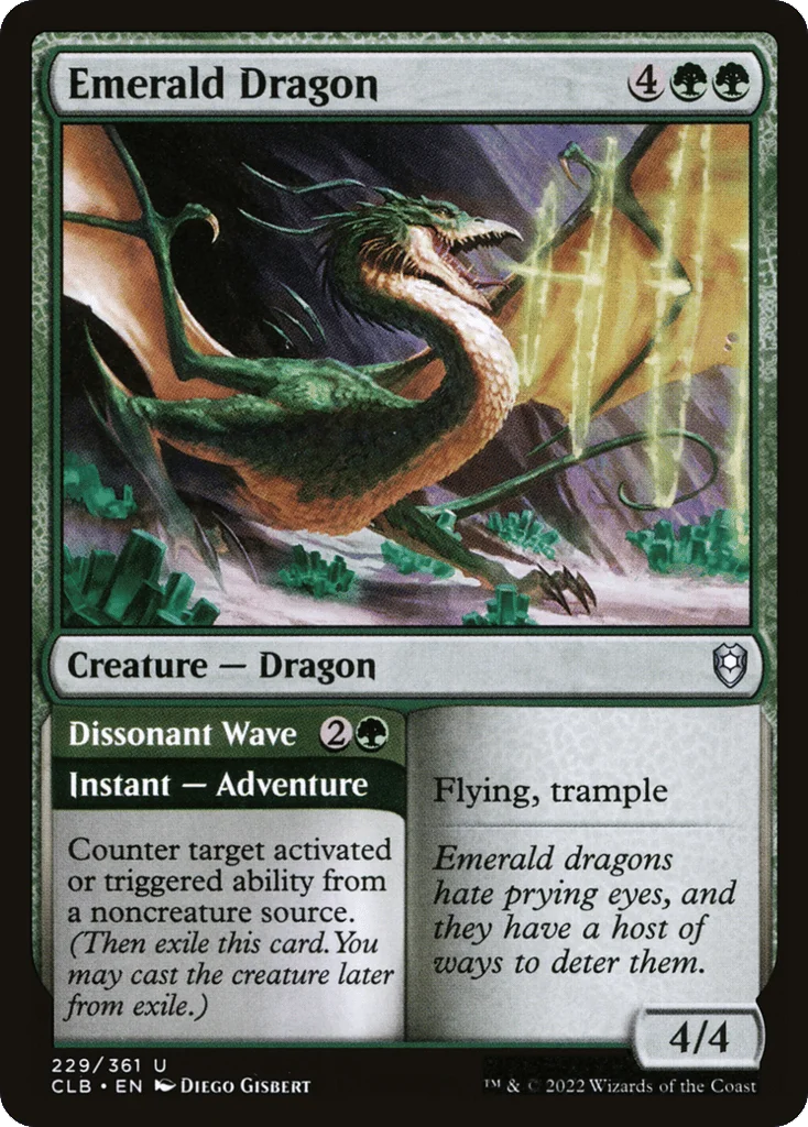 Emerald Dragon // Dissonant Wave · Commander Legends: Battle for Baldur's Gate