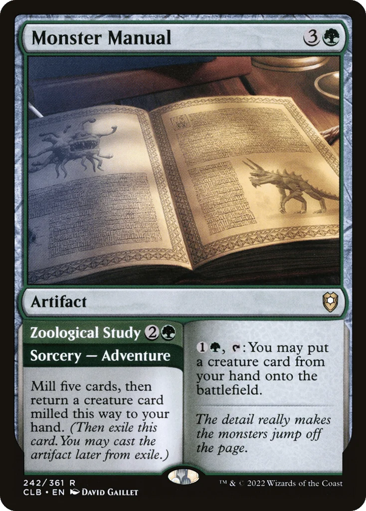 Monster Manual // Zoological Study · Commander Legends: Battle for Baldur's Gate