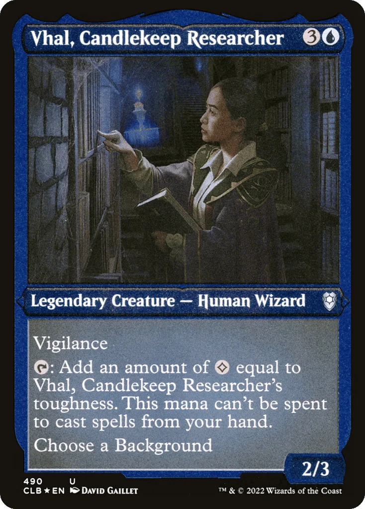 Vhal, Candlekeep Researcher · Commander Legends: Battle for Baldur's Gate