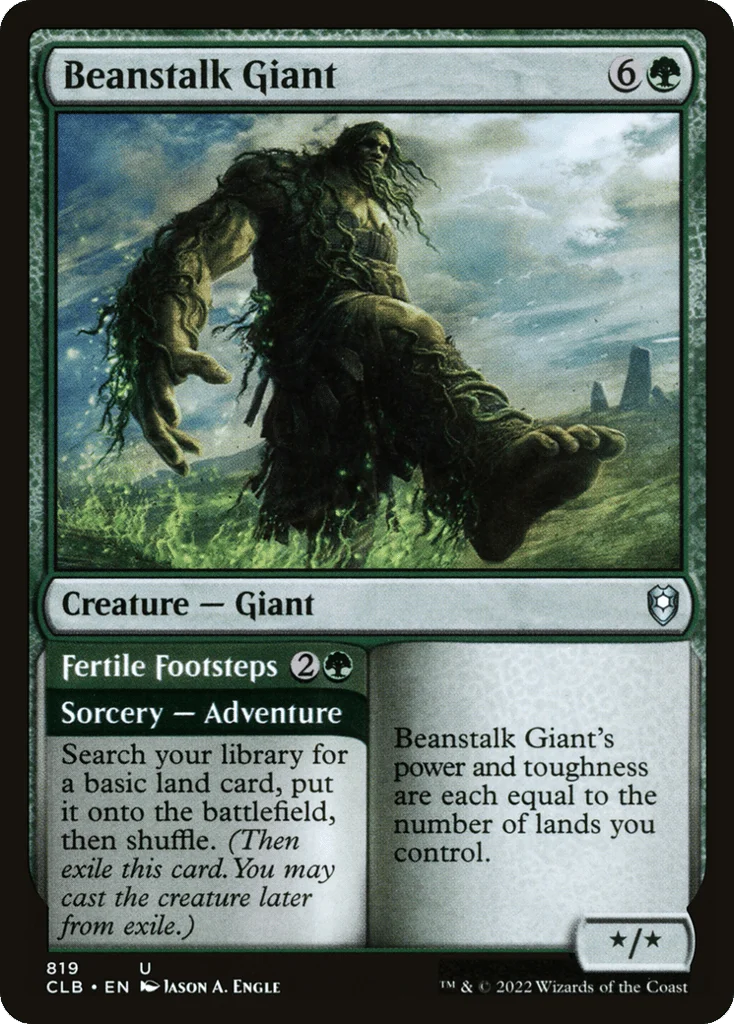 Beanstalk Giant // Fertile Footsteps · Commander Legends: Battle for Baldur's Gate