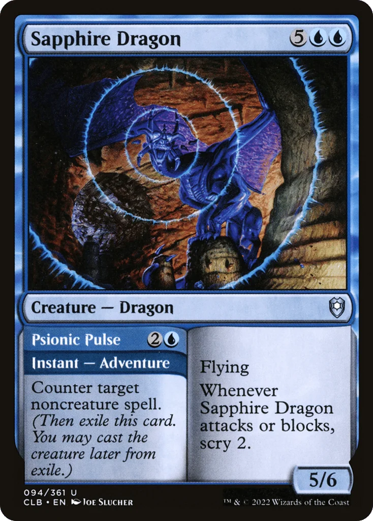 Sapphire Dragon // Psionic Pulse · Commander Legends: Battle for Baldur's Gate