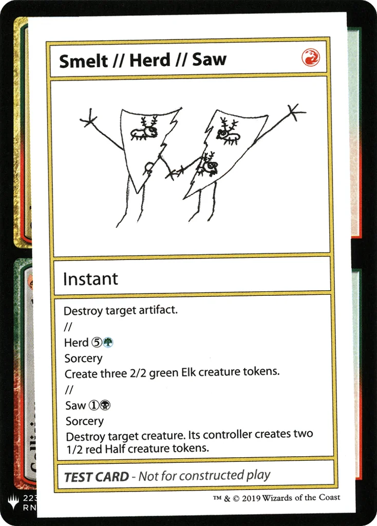 Smelt // Herd // Saw · Mystery Booster Playtest Cards 2019