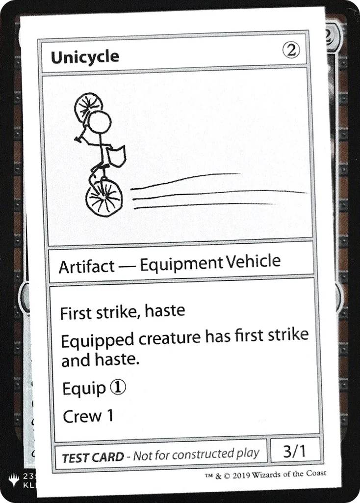 Unicycle · Mystery Booster Playtest Cards 2019