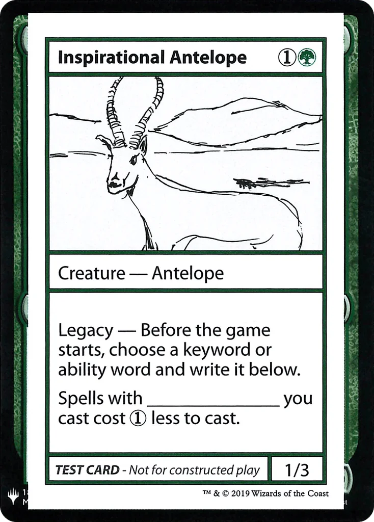 Inspirational Antelope · Mystery Booster Playtest Cards 2019
