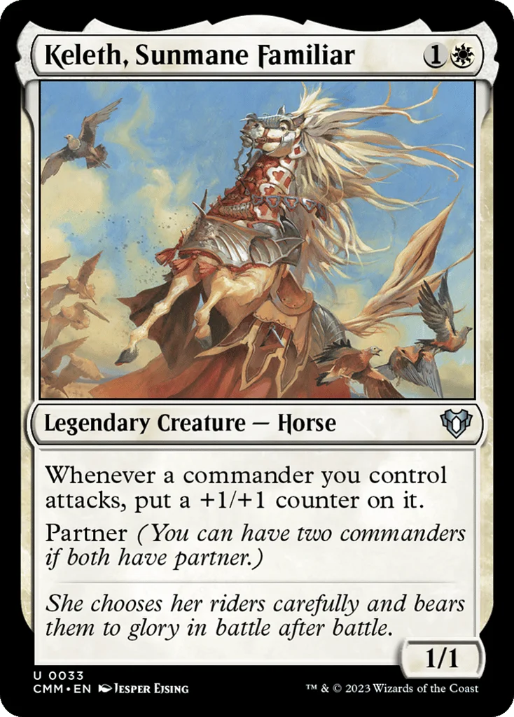 Keleth, Sunmane Familiar · Commander Masters