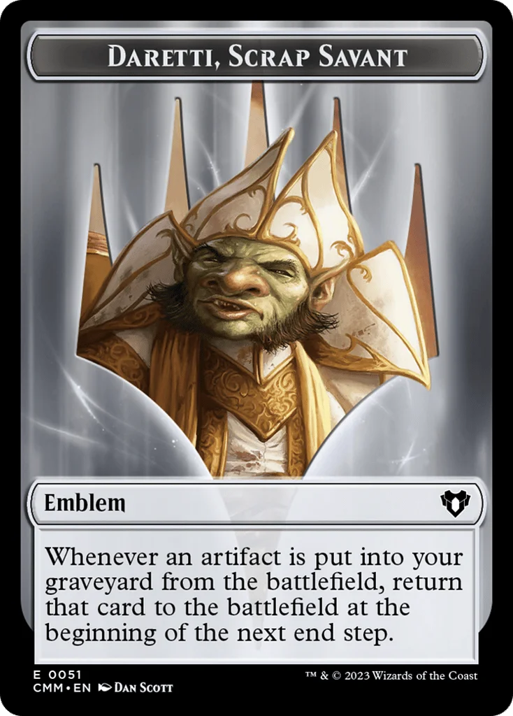 Daretti, Scrap Savant Emblem · Commander Masters