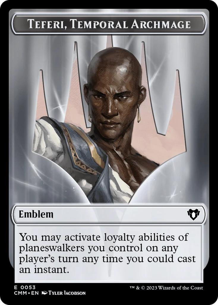 Teferi, Temporal Archmage Emblem · Commander Masters