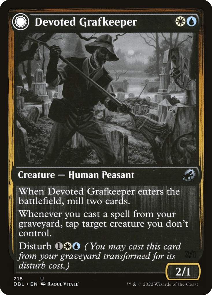 Devoted Grafkeeper // Departed Soulkeeper · Innistrad: Double Feature