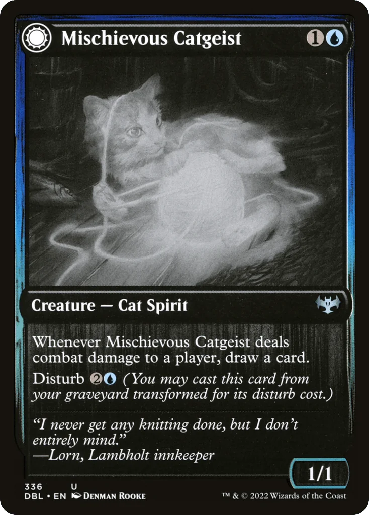 Mischievous Catgeist // Catlike Curiosity · Innistrad: Double Feature