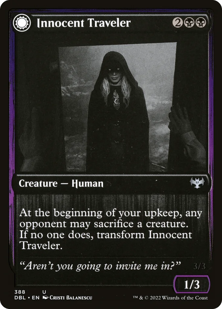 Innocent Traveler // Malicious Invader · Innistrad: Double Feature