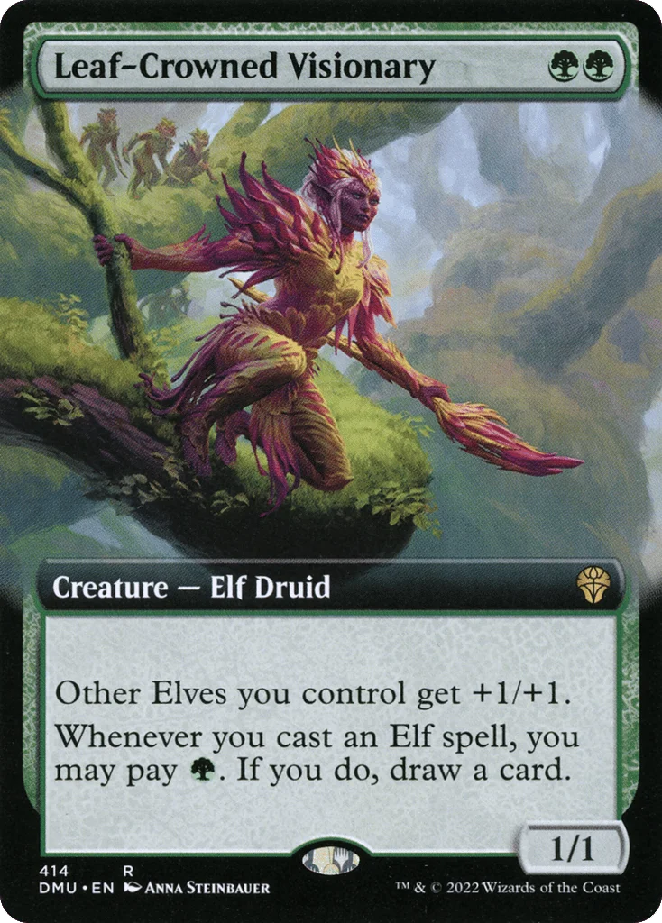 Leaf-Crowned Visionary · Dominaria United
