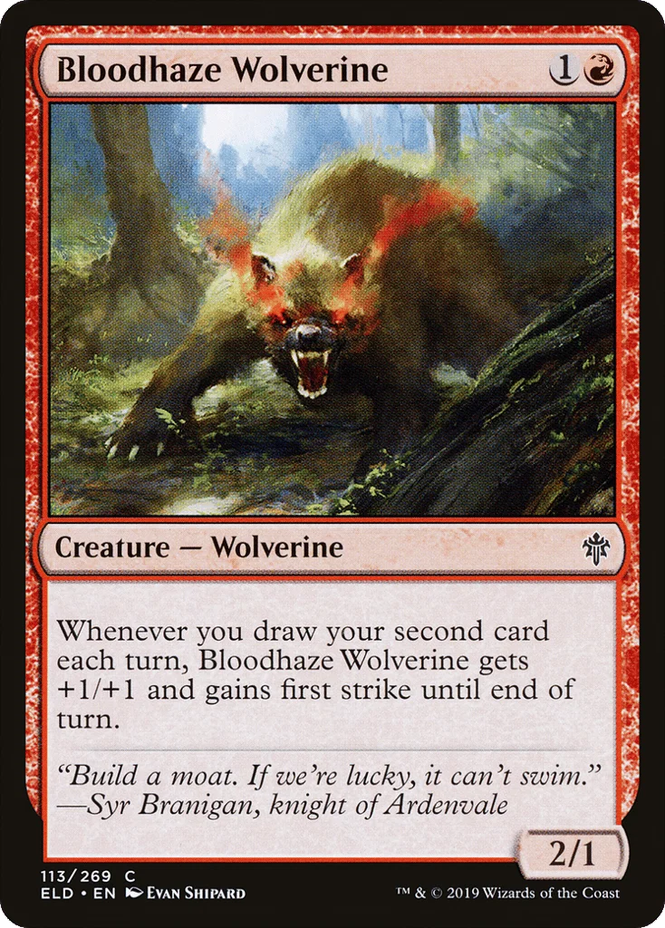 Bloodhaze Wolverine · Throne of Eldraine