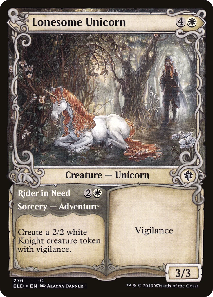 Lonesome Unicorn // Rider in Need · Throne of Eldraine