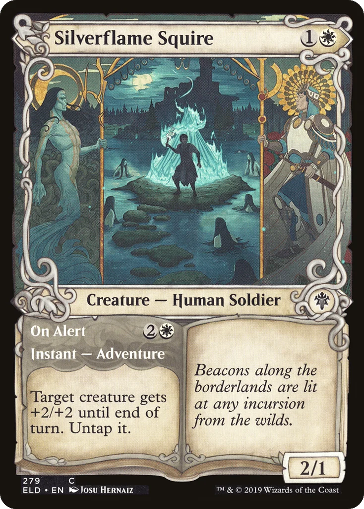 Silverflame Squire // On Alert · Throne of Eldraine