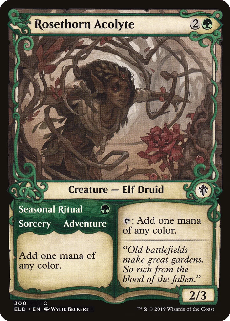 Rosethorn Acolyte // Seasonal Ritual · Throne of Eldraine