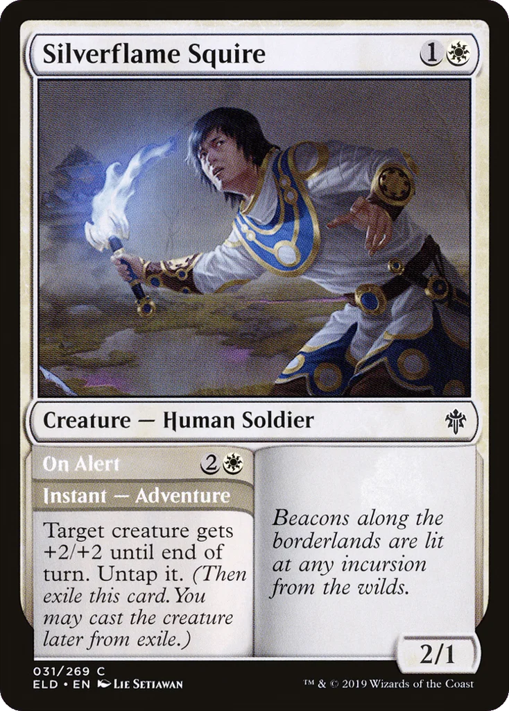 Silverflame Squire // On Alert · Throne of Eldraine