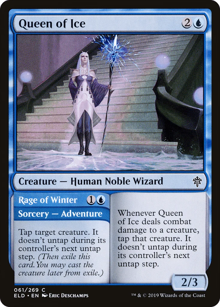 Queen of Ice // Rage of Winter · Throne of Eldraine