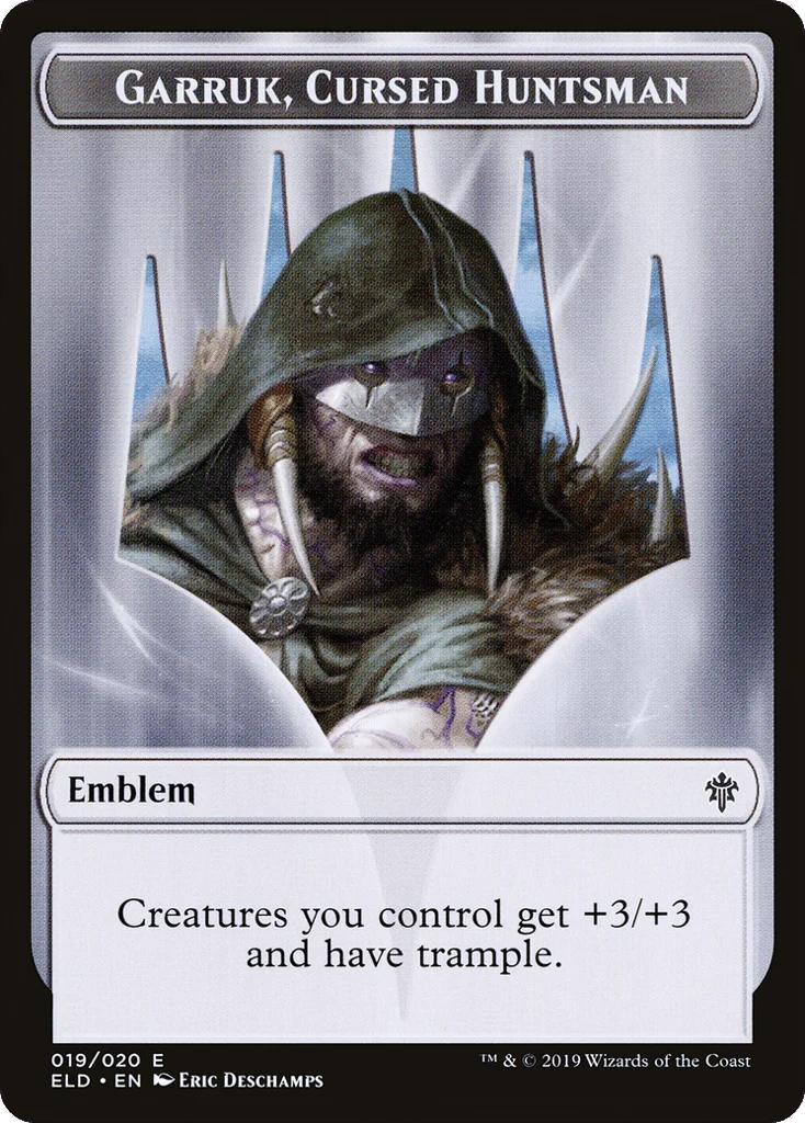 Garruk, Cursed Huntsman Emblem · Throne of Eldraine