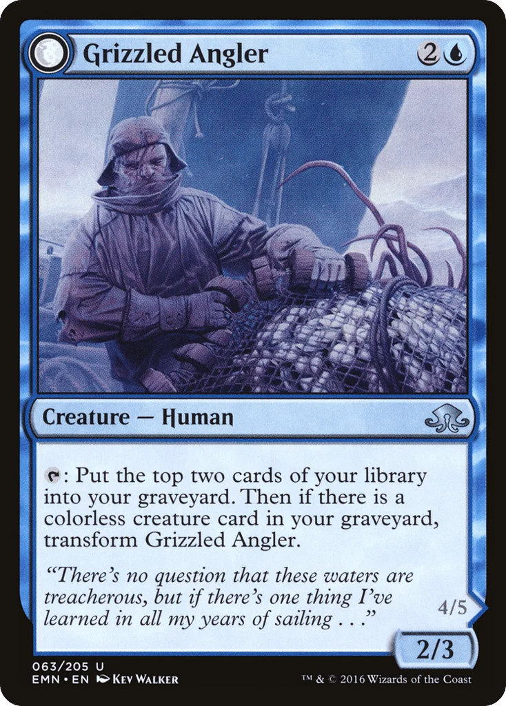 Grizzled Angler // Grisly Anglerfish · Eldritch Moon