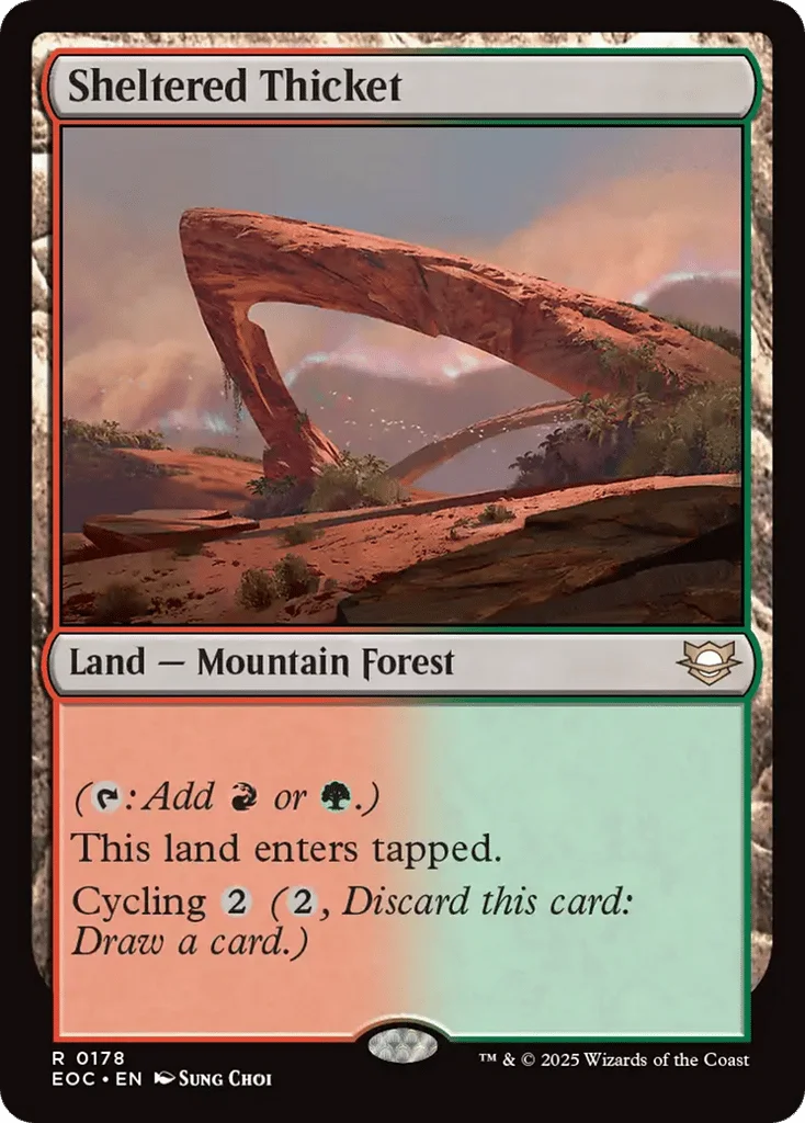 Sheltered Thicket · Edge of Eternities Commander