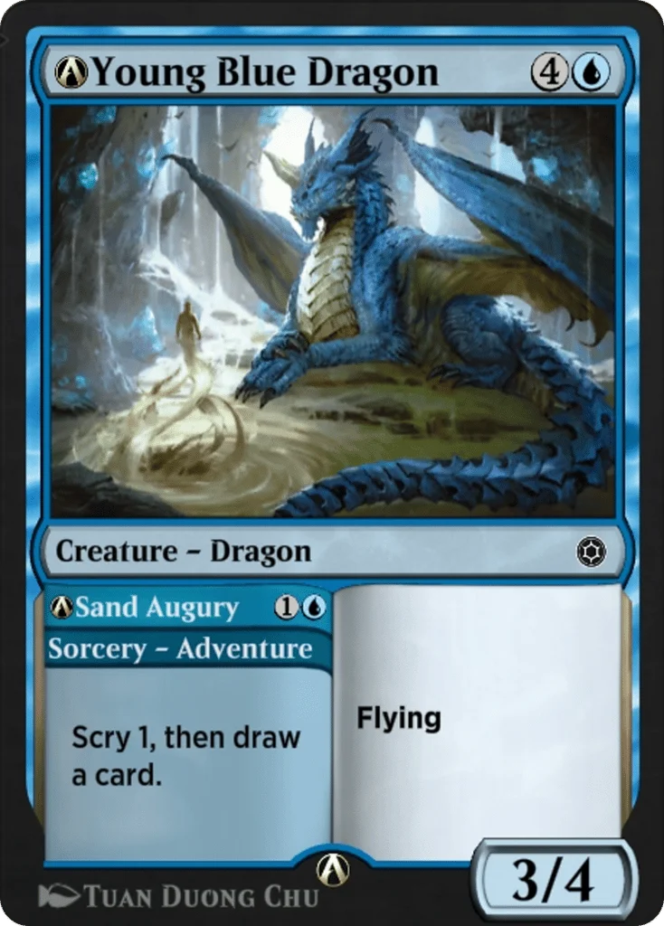 A-Young Blue Dragon // A-Sand Augury · Alchemy Horizons: Baldur's Gate