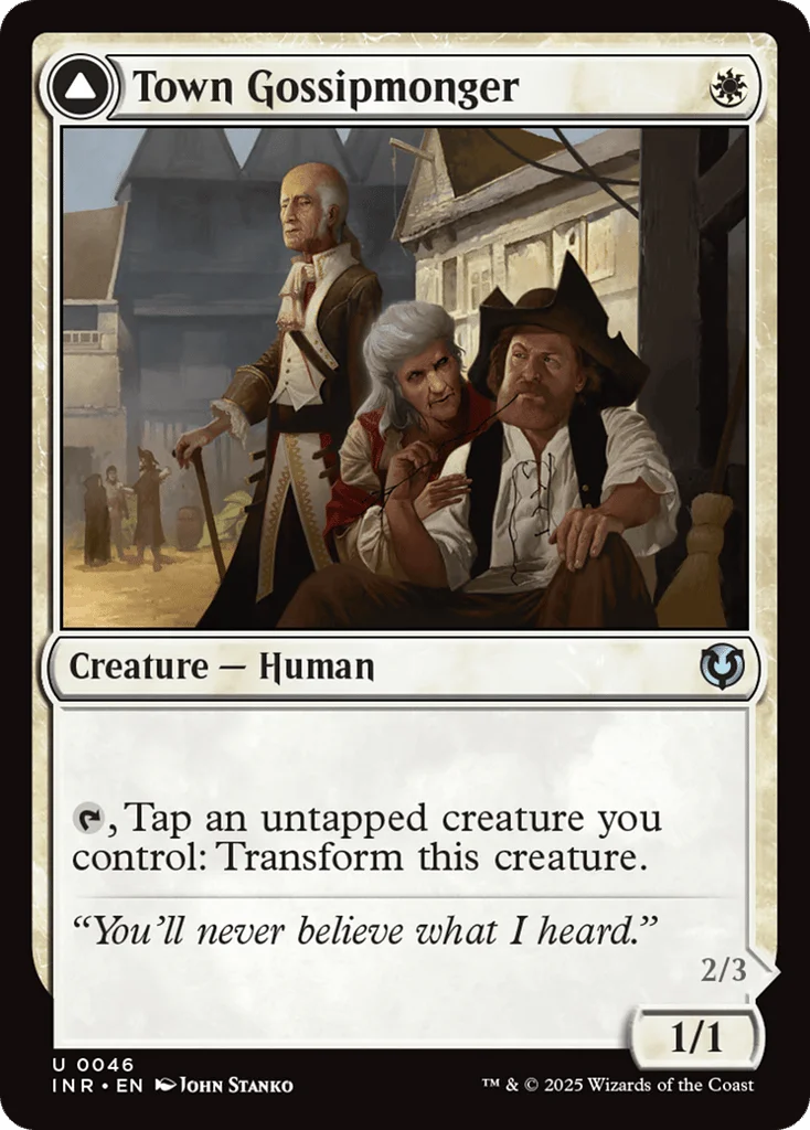 Town Gossipmonger // Incited Rabble · Innistrad Remastered