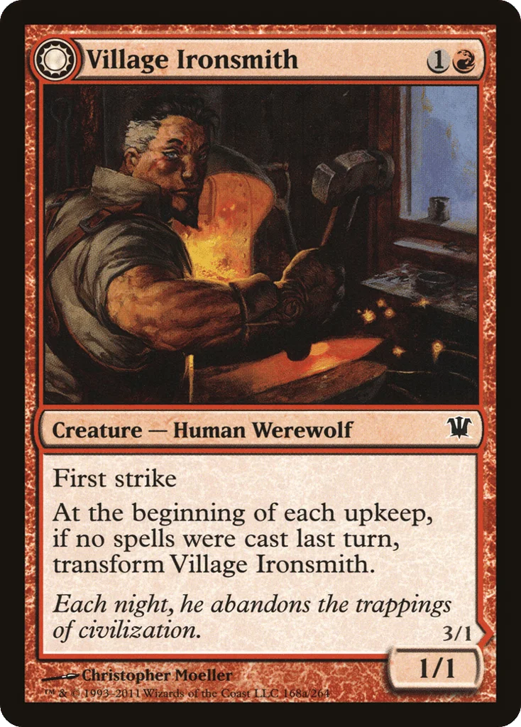 Village Ironsmith // Ironfang · Innistrad