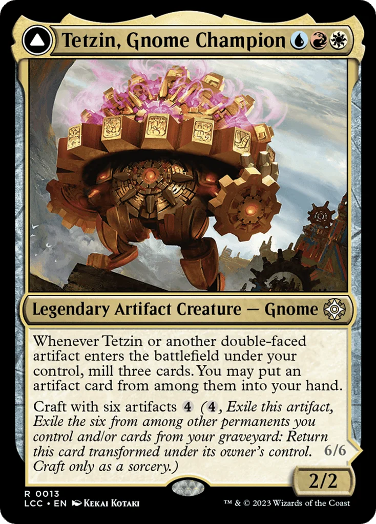 Tetzin, Gnome Champion // The Golden-Gear Colossus · The Lost Caverns of Ixalan Commander