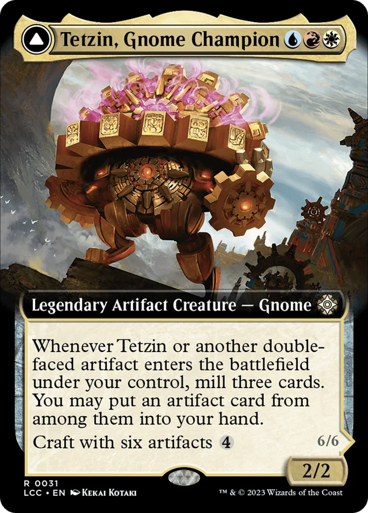 Tetzin, Gnome Champion // The Golden-Gear Colossus · The Lost Caverns of Ixalan Commander