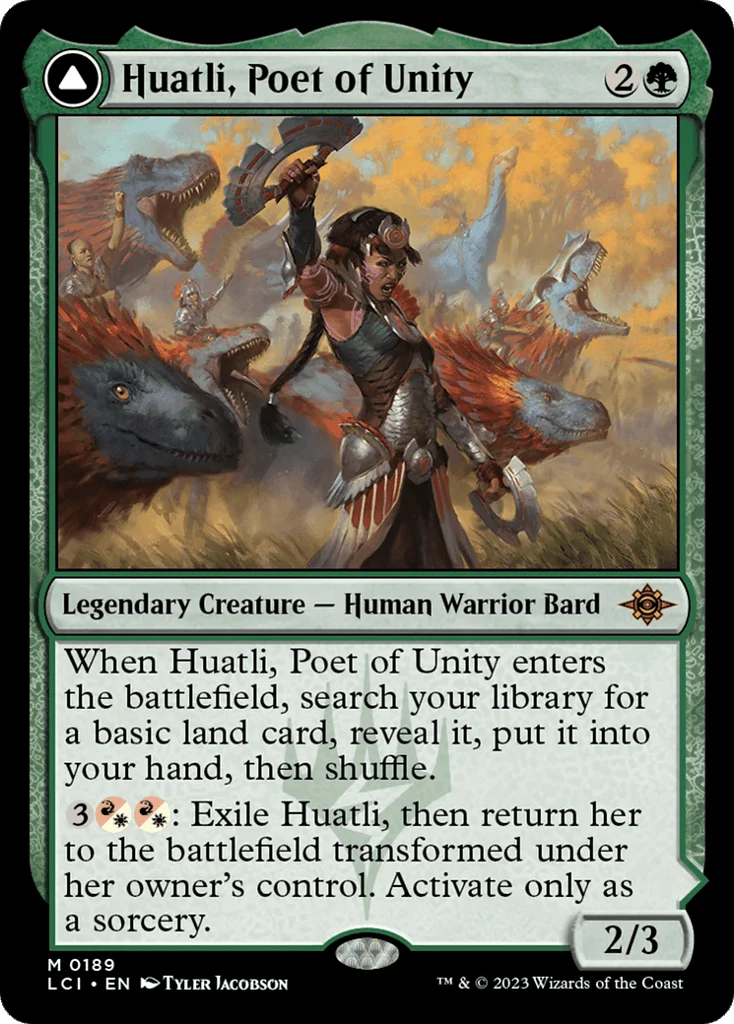 Huatli, Poet of Unity // Roar of the Fifth People · The Lost Caverns of Ixalan