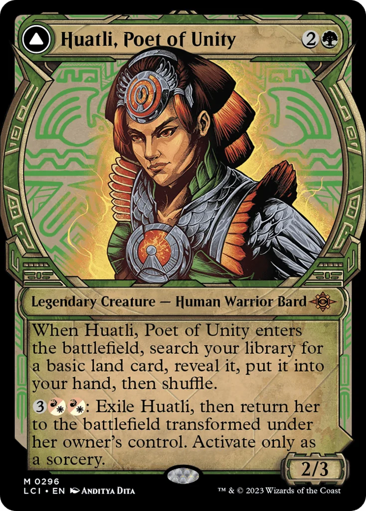 Huatli, Poet of Unity // Roar of the Fifth People · The Lost Caverns of Ixalan