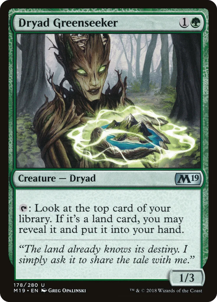 Dryad Greenseeker · Core Set 2019