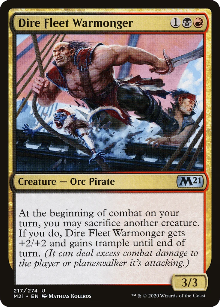 Dire Fleet Warmonger · Core Set 2021