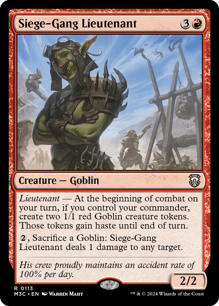 Siege-Gang Lieutenant · Modern Horizons 3 Commander