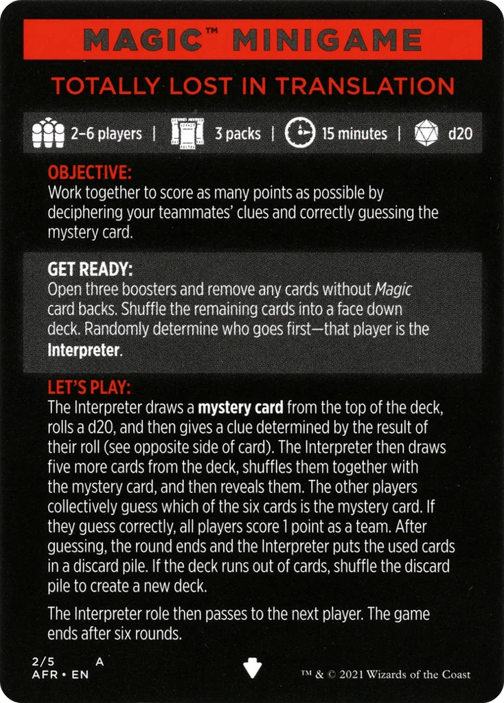 Totally Lost in Translation // Totally Lost in Translation (cont'd) · Adventures in the Forgotten Realms Minigames